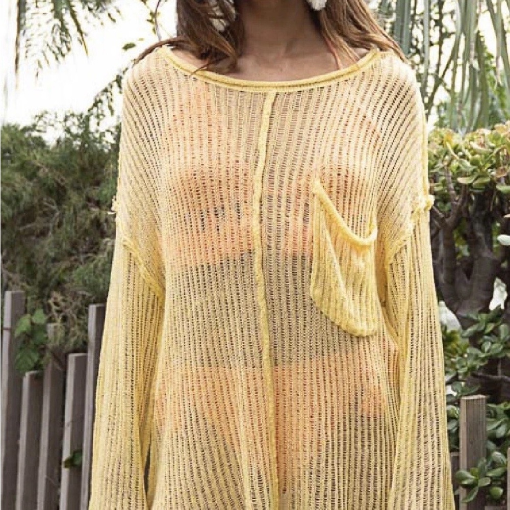 EUC POL Sheer Boat Neck Sweater - Picture 1 of 8